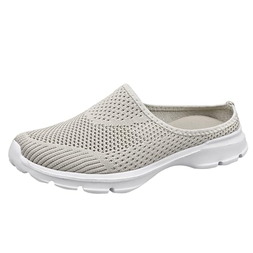 Damen Sommer-Netz-Schuhe – Keil-Plateau-Schuhe, gewebtes Mesh-Obermaterial, einfarbig, Slingback, orthopädisch, Fliegenstrick, lässig, atmungsaktiv, Luftpolster, Joggen, Sportschuhe für Outdoor, von Generisch