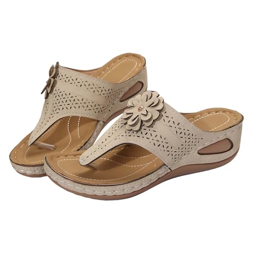Damen Sommer Orthopädische Elegante Hausschuhe Haus Offene Spitze Strand Leichte Unterstützung Bogen Sandale Flip Flops Mode Meer Schuhe Orthopädische rutschfeste Pool Sandalen Slip-On, beige, 43 EU Damen Sommer Orthopädische Elegante Hausschuhe Haus Offene Spitze Strand Leichte Unterstützung Bogen Sandale Flip Flops Mode Meer Schuhe Orthopädische rutschfeste Pool Sandalen Slip-On, beige, 43 EU von Generisch