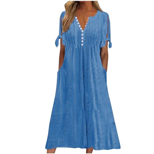 Damen Sommerkleid Lässig Locker Midikleid Knielang A Linie Kleid Elegant Baumwolle Strandkleid Hohe Taille Shirtkleid mit Taschen Partykleid Sexy V-Ausschnitt Freizeitkleid Leicht Kleider Damen Sommerkleid Lässig Locker Midikleid Knielang A Linie Kleid Elegant Baumwolle Strandkleid Hohe Taille Shirtkleid mit Taschen Partykleid Sexy V-Ausschnitt Freizeitkleid Leicht Kleider von Generisch