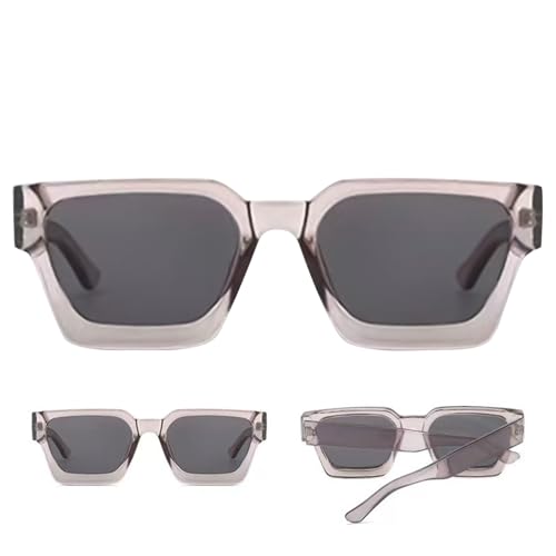 Damen Sonnenbrille - UV400 Schutz Sportbrille | Trendy Big Oversized Sonnenbrille | Quadratischer Rahmen Sonnenbrille Geeignet für Sommer Mode Fahren Strand Reisen Outdoor, grau, Refer to description von Generisch