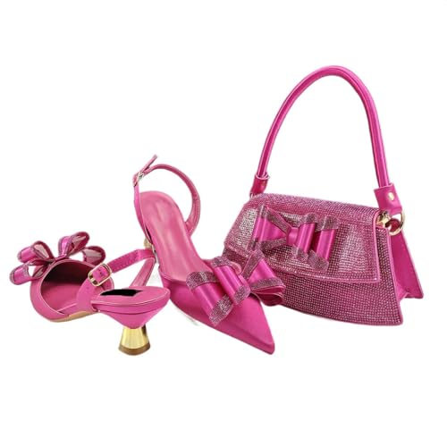 Damen Spitz Zehensandalen Taschen Set mit Butterfly-Style Spaghettiträger, 105, 42 EU von Generisch