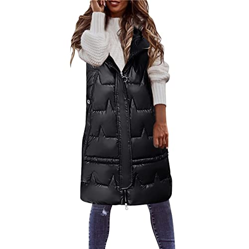 Damen Steppenweste Herren Winterweste Atmungsaktive Funktionsweste Warmer Daunenmantel Gesteppt Waistcoat Lang/Kurz Übergangsweste Ärmellose Steppjacke Vintage Jeansweste Anzugweste Westen von Generisch