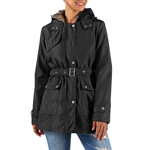 Damen Steppjacke Warm Zipp Winterjacke Mit Gürtelbeutel Gesteppt Mantel Warm Extra Lang Jacke Winterjacke Damen Lang Warm GefüTtert Daunenjacke Damen Winter Jacke Damen Kurz Herbst Geschenkkarte von Generisch