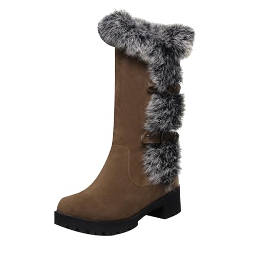 Damen Stiefel Winter Lang Winterstiefel Mit Blockabsatz Frau Boots GefüTtert Warme Winterschuhe Winterboots Rutschfeste Schneestiefel Halbhoher Damenstiefel Kunstpelz Langschaftstiefel Chunky Heel Damen Stiefel Winter Lang Winterstiefel Mit Blockabsatz Frau Boots GefüTtert Warme Winterschuhe Winterboots Rutschfeste Schneestiefel Halbhoher Damenstiefel Kunstpelz Langschaftstiefel Chunky Heel von Generisch
