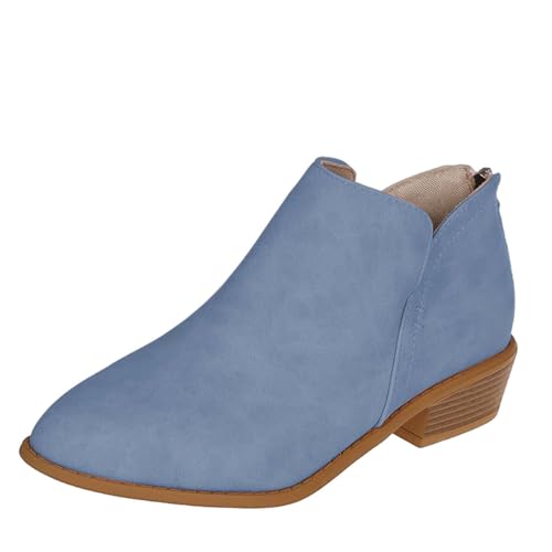 Damen Stiefeletten Leder - Damen Boots Leder 38 Ankle Boots Bequeme Lederstiefel Leichte Spitz Herbstschuhe Wasserfeste Boots Wildleder Damenschuhe Elegant Winterschuhe wasserdichte Winterstiefel von Generisch