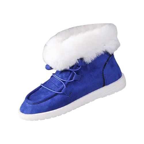 Damen Stiefeletten Winterstiefel Damen Gefüttert Winterboots Outdoor Rutschfeste Weitschaft Warme Fleece Winter Boots Women Elastische Ergonomie Schneestiefel von Generisch