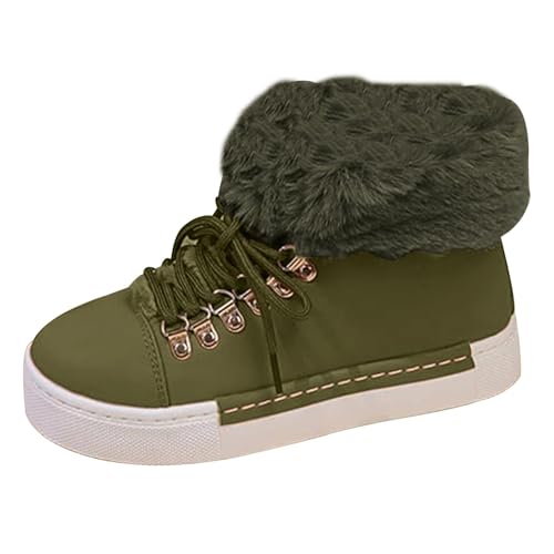 Damen Stiefeletten Winterstiefeletten Damen Gefüttert Winterboots Bequem Leicht Weitschaft Warme Fleece Kurzstiefeletten Elastische Ergonomie Breite Womens Boots von Generisch