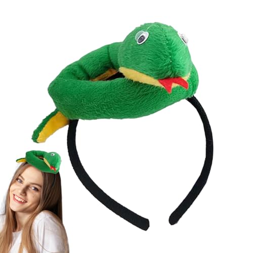 Damen Stirnbänder Mode,Schlangenhaar-Accessoires, Trendiges Schlangen-Kopfstück, Schlangen-Kostüm-Stirnband, Mehrzweck-Tierhaarreifen, Damen-Haarschmuck für Damen und Herren von Generisch