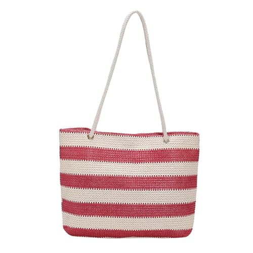 Damen Strand Weben Umhängetasche Damen Trendy Sommer Handtasche Kleine Umhängetasche, hot pink, Einheitsgröße Damen Strand Weben Umhängetasche Damen Trendy Sommer Handtasche Kleine Umhängetasche, hot pink, Einheitsgröße von Generisch