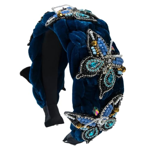 Damen Strass Kristall Haarband Schmetterling bestickt Haarreif Exquisites Haarschmuck von Generisch