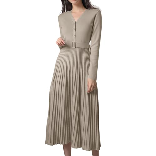 Damen Strickkleid Winter Lang V Ausschnitt Pulloverkleid Elegant Plissee A Linie Winterkleid Damen Lange Strick mit Gürtel Strickkleider Damen Langarm Einfarbig Faltenkleid Frauen Gestrickt Damen Strickkleid Winter Lang V Ausschnitt Pulloverkleid Elegant Plissee A Linie Winterkleid Damen Lange Strick mit Gürtel Strickkleider Damen Langarm Einfarbig Faltenkleid Frauen Gestrickt von Generisch