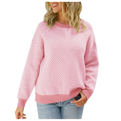 Damen Strickpullover Gestreifter Pullover Damen Damenpullis Langarm Winter Winterpulli Damen Pullover Langarm SchöNe Damenpullover Damenpullover Ohne Kaputze von Generisch
