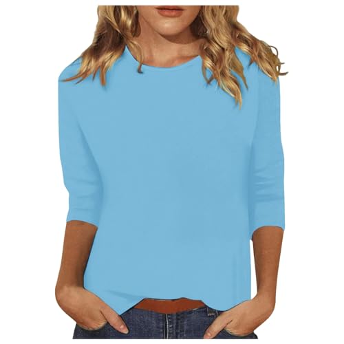 Damen T-Shirt 3/4 Arm Oberteile Tops Rundhalsausschnitt Gestreift Druck Sommershirts Elegant Freizeit Leicht Und Luftig Klassischer Loose Langarmshirt T-Shirt Damen T-Shirt 3/4 Arm Oberteile Tops Rundhalsausschnitt Gestreift Druck Sommershirts Elegant Freizeit Leicht Und Luftig Klassischer Loose Langarmshirt T-Shirt von Generisch