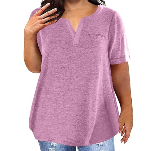 Damen T-Shirt Baumwolle Große Größe Atmungsaktiv Bequem Tshirt Mit Taschen Sommer Volltonfarbe Lockere Lässig Sport T Shirt V-Ausschnitt Kurzarm Basic Oberteil Weiß Sommershirts Tops Für Frauen Damen T-Shirt Baumwolle Große Größe Atmungsaktiv Bequem Tshirt Mit Taschen Sommer Volltonfarbe Lockere Lässig Sport T Shirt V-Ausschnitt Kurzarm Basic Oberteil Weiß Sommershirts Tops Für Frauen von Generisch