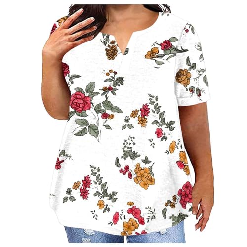 Damen T-Shirt Baumwolle Große Größe Atmungsaktiv Bequem Tshirt Mit Taschen Sommer Volltonfarbe Lockere Lässig Sport T Shirt V-Ausschnitt Kurzarm Basic Oberteil Weiß Sommershirts Tops Für Frauen Damen T-Shirt Baumwolle Große Größe Atmungsaktiv Bequem Tshirt Mit Taschen Sommer Volltonfarbe Lockere Lässig Sport T Shirt V-Ausschnitt Kurzarm Basic Oberteil Weiß Sommershirts Tops Für Frauen von Generisch