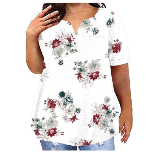 Damen T-Shirt Baumwolle Große Größe Atmungsaktiv Bequem Tshirt Mit Taschen Sommer Volltonfarbe Lockere Lässig Sport T Shirt V-Ausschnitt Kurzarm Basic Oberteil Weiß Sommershirts Tops Für Frauen Damen T-Shirt Baumwolle Große Größe Atmungsaktiv Bequem Tshirt Mit Taschen Sommer Volltonfarbe Lockere Lässig Sport T Shirt V-Ausschnitt Kurzarm Basic Oberteil Weiß Sommershirts Tops Für Frauen von Generisch