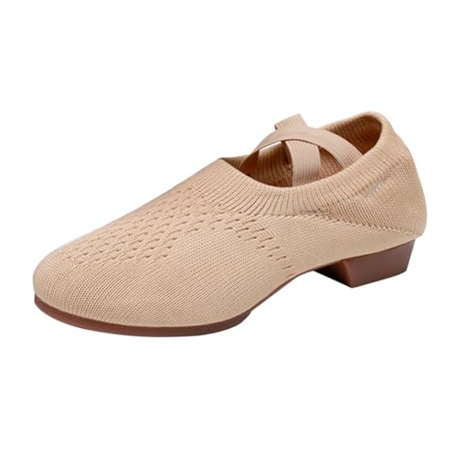 Damen Tanzschuhe Frühjahr Sommer und Herbst Blumen Cheerleading Schuhe Erwachsene weiche Boden Körper Trainingsschuhe Mesh Tanzschuhe Outdoorschuhe Atmungsaktiv von Generisch