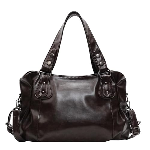 Damen Tasche Einkaufstasche Handtasche Hobo Schultertasche Shopper aus Weiche PU-Leder Damentasche Große Kapazität Lässige Umhängetasche Taschen Henkeltasche für Frauen Mutter-Kaffee von Generisch