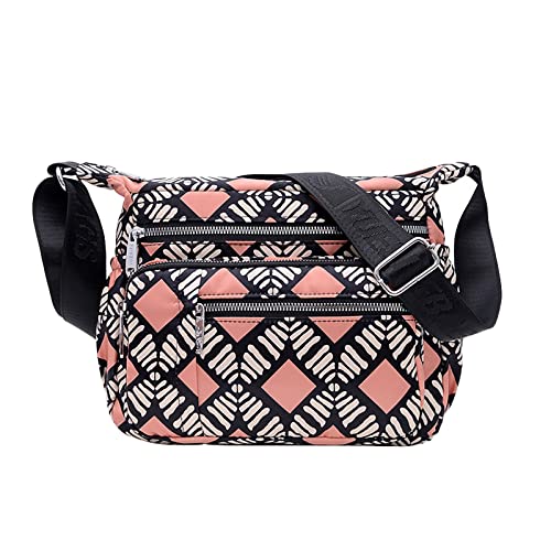Damen Tasche Nylon Bedruckt One Shoulder Messenger Bag Casual Mutter Tasche Große Kapazität Damen Messenger Bag Canvas Tasche über der Schulter Tasche, g, Einheitsgröße von Generisch