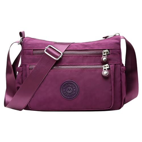 Damen Taschen Rucksack Umhängetaschen für Herren und Damen, Outdoor-Reisen, Sport, Umhängetaschen, Taschen mit Reißverschlüssen Gitarren Taschen (Purple, One Size) von Generisch