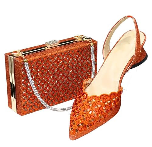 Damen Taschen mit spitzem Zehenbereich, mit ausgehöhlten Stickereien, Strasssteinen, 137, 39.5 EU von Generisch