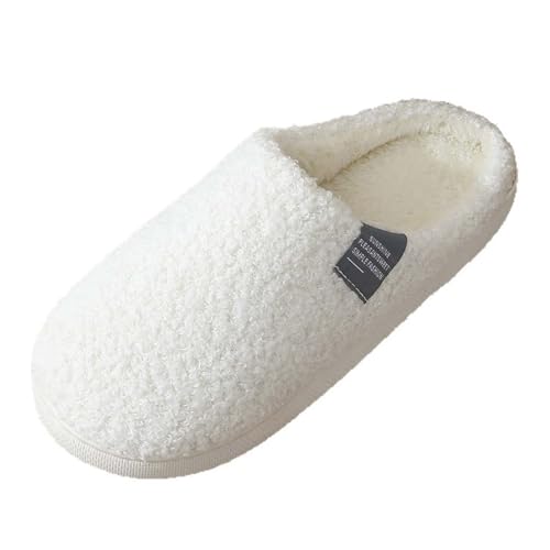 Damen Teddy-Fleece-Hausschuhe Plüsch Pantoffeln Warme rutschfeste Flache Flip Flop Flauschige Slipper für Drinnen und Draußen von Generisch