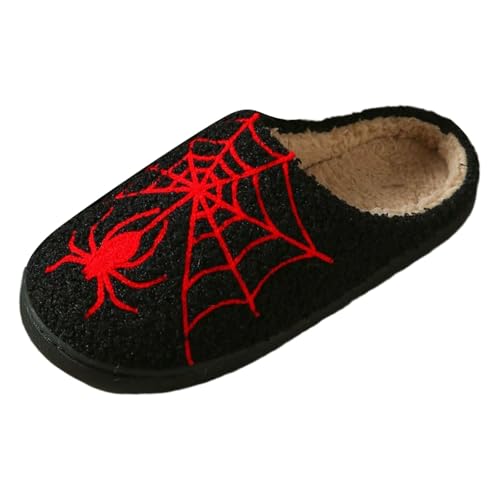 Damen Teddy-Fleece-Hausschuhe Plüsch Warm gefüttert Pantoletten rutschfeste Flache Slippers Frauen Bequeme Warme Pantoffeln Trendiger Slipper von Generisch