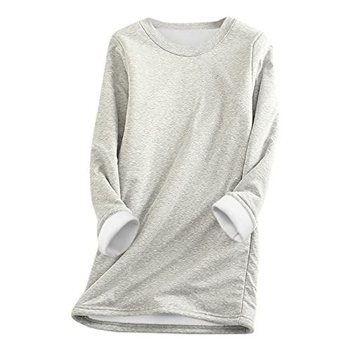 Damen Teddy Fleece Sweatshirt Rundhals Pullover Oberteile Warme Sherpa Gefüttertes Sweatshirts Herbst Winter Teddyfleece Casual Pulli Langarmshirt Tops Einfarbig Thermounterwäsche Damen Teddy Fleece Sweatshirt Rundhals Pullover Oberteile Warme Sherpa Gefüttertes Sweatshirts Herbst Winter Teddyfleece Casual Pulli Langarmshirt Tops Einfarbig Thermounterwäsche von Generisch