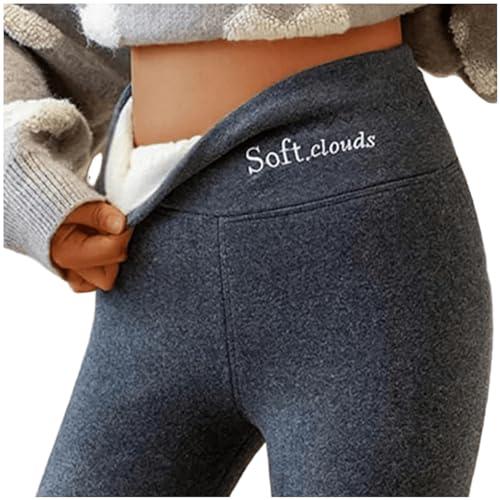 Damen Thermo Leggings Gefütterte Thermische Dehnbar Leggings Winter Verdickte Warme Leggins Slim Strumpfhose Hohe Taille Fleece Plüschleggings von Generisch