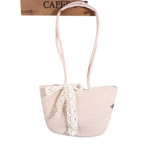 Damen Tote Spitze Strand tasche Stroh Umhängetasche Damen Handtaschen Solide Eimer offen Traval Messenger Taschen Sommer Strand taschen von Generisch