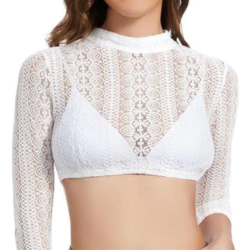 Damen Trachtenbluse Dirndlbluse Damen Trachtenbluse Spitze Dirndl Blusen Kurzarm Schulterfrei Spitzendirndlbluse Stretch Bluse Transparent für Oktoberfest Body Kurzarm Damen Dirndlbluse Kurzarm Damen von Generisch