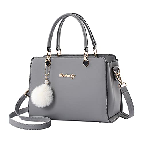 Damen-Tragetasche, modische Handtaschen, Damen-Geldbörse, Schultertasche, Tragetasche, Ledertasche für Damen, grau, Einheitsgröße Damen-Tragetasche, modische Handtaschen, Damen-Geldbörse, Schultertasche, Tragetasche, Ledertasche für Damen, grau, Einheitsgröße von Generisch