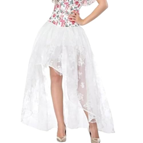 Damen Tüll Röcke - Damen Faltenrock Tüllrock Ballkleid Abendkleid Zubehör Karneval Tutu Petticoat Vorne Kurz Hinten Lang Plissiert Rock Für Karneval Kostüm Brautjungfer Hochzeit von Generisch