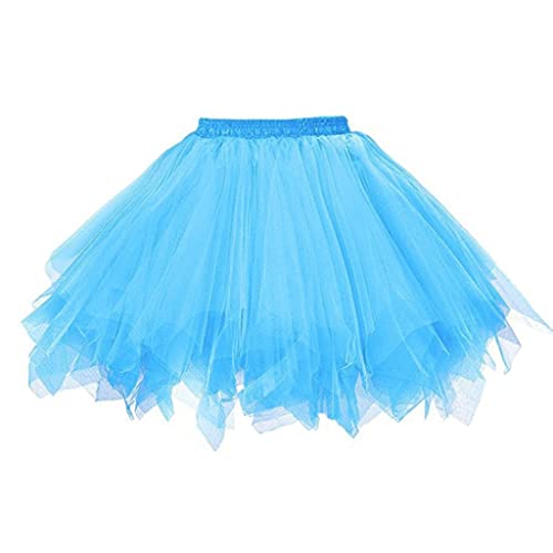 Damen Tüllrock tütü Rock 50er Rockabilly Petticoat Tutu Unterrock Kurz Ballett Tanzkleid Cosplay Ballkleid Abendkleid Damen Karneval Kostüm Tüllrock 50er Tütü Rock Ballett (A1-#11, Einheitsgröße) von Generisch