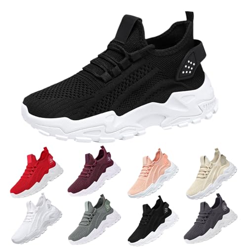 Damen Turnschuhe Mesh Sneaker SchnüRen Sportschuhe Laufschuhe Hallenschuhe Walkingschuhe Indoor Fitnessschuhe Joggingschuhe Leichte Atmungsaktiv Schuhe Tennisschuhe Schlupfschuhe von Generisch