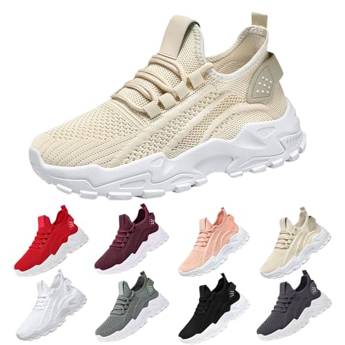Damen Turnschuhe Mesh Sneaker SchnüRen Sportschuhe Laufschuhe Hallenschuhe Walkingschuhe Indoor Fitnessschuhe Joggingschuhe Leichte Atmungsaktiv Schuhe Tennisschuhe Schlupfschuhe von Generisch