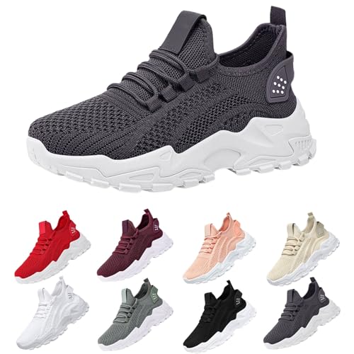 Damen Turnschuhe Mesh Sneaker SchnüRen Sportschuhe Laufschuhe Hallenschuhe Walkingschuhe Indoor Fitnessschuhe Joggingschuhe Leichte Atmungsaktiv Schuhe Tennisschuhe Schlupfschuhe von Generisch