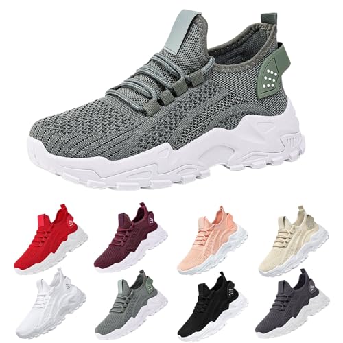Damen Turnschuhe Mesh Sneaker SchnüRen Sportschuhe Laufschuhe Hallenschuhe Walkingschuhe Indoor Fitnessschuhe Joggingschuhe Leichte Atmungsaktiv Schuhe Tennisschuhe Schlupfschuhe von Generisch