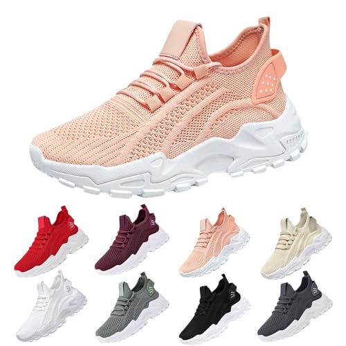 Damen Turnschuhe Mesh Sneaker SchnüRen Sportschuhe Laufschuhe Hallenschuhe Walkingschuhe Indoor Fitnessschuhe Joggingschuhe Leichte Atmungsaktiv Schuhe Tennisschuhe Schlupfschuhe von Generisch