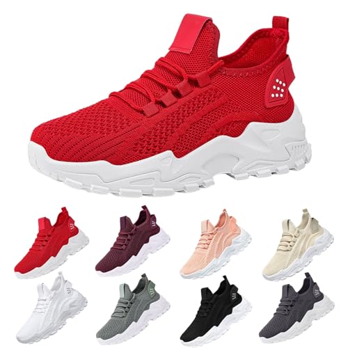 Damen Turnschuhe Mesh Sneaker SchnüRen Sportschuhe Laufschuhe Hallenschuhe Walkingschuhe Indoor Fitnessschuhe Joggingschuhe Leichte Atmungsaktiv Schuhe Tennisschuhe Schlupfschuhe von Generisch