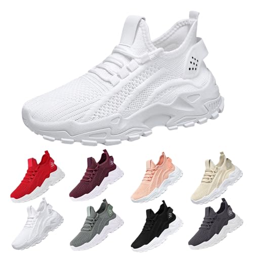 Damen Turnschuhe Mesh Sneaker SchnüRen Sportschuhe Laufschuhe Hallenschuhe Walkingschuhe Indoor Fitnessschuhe Joggingschuhe Leichte Atmungsaktiv Schuhe Tennisschuhe Schlupfschuhe von Generisch