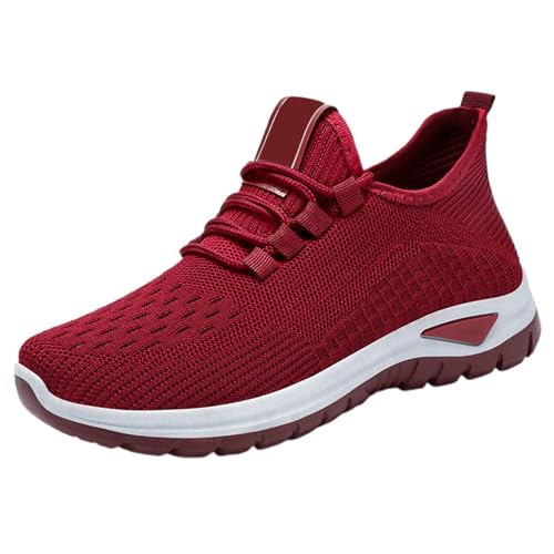 Damen Turnschuhe Sportliche Laufschuhe Schnürschuhe Atmungsaktive Outdoor Cross Trainer zum Joggen,Damen Schuhe Weiß,Halloween/Weihnachten/Geschenk von Generisch