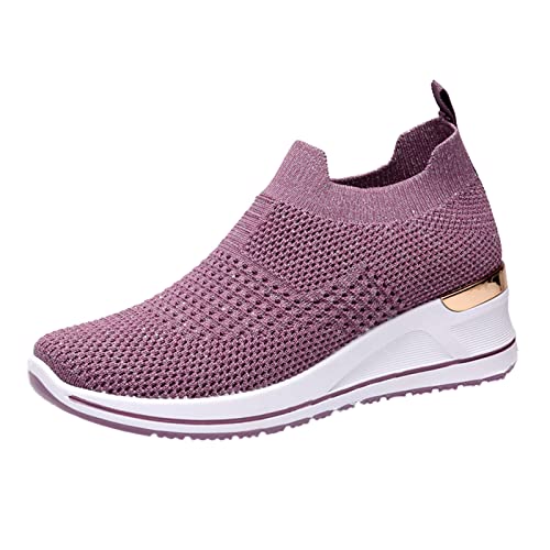 Damen Turnschuhe Sportschuhe Slip on Schuhe Leichtgewichts Atmungsaktiv Straßenlaufschuhe Anti-Rutsch Leichter Alltag Spaziergänge Plateau Casual Trainingsschuhe Dirndl Trachten Oktoberfest von Generisch
