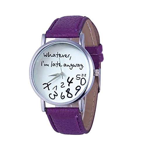 Damen Uhren Damen-Kleideruhr Mode Hochwertige Uhr Elegante Damenuhren Damen Business Armbanduhr Herren Armbanduhr Perlen (Purple, One Size) von Generisch