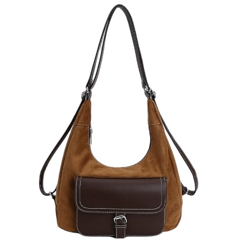 Damen-Umhängetasche, Retro-Umhängetasche, Unterarmtasche mit Reißverschluss, verstellbarer Schultergurt, geeignet für Pendler und den täglichen Gebrauch im Freien, Gelb-Braun, 31 * 12 * 21cm/12.20 von Generisch