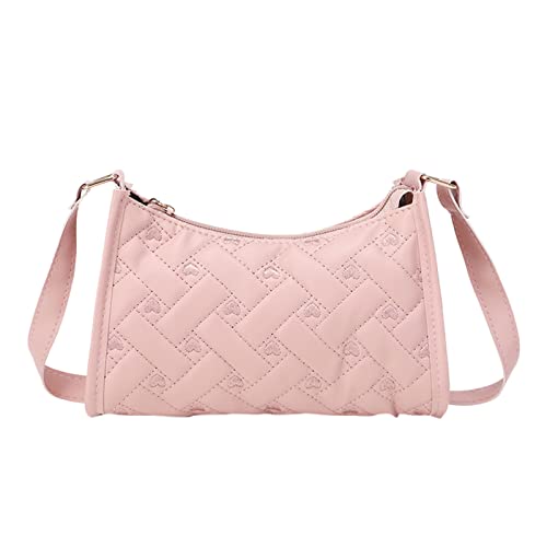 Damen-Umhängetasche, bestickt, Unterarmtasche, Frühling und Sommer, neues Muster, personalisierbar, praktisch, Handytasche, Umhängetasche für Herren, rose, Einheitsgröße von Generisch