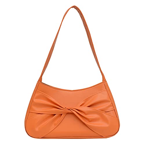 Damen-Umhängetasche, einfarbig, Schleife, Persönlichkeit, einfache Achselhöhle, quadratische Tasche, Schultertasche für Herren, Orange, Einheitsgröße Damen-Umhängetasche, einfarbig, Schleife, Persönlichkeit, einfache Achselhöhle, quadratische Tasche, Schultertasche für Herren, Orange, Einheitsgröße von Generisch