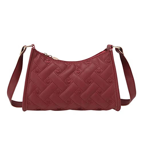Damen Umhängetasche Love Bestickte Achseltasche Frühling und Neues Muster Personalisierte Praktische Handytasche zum Wechseln Umhängetaschen Für Herren (Hot Pink, One Size) von Generisch