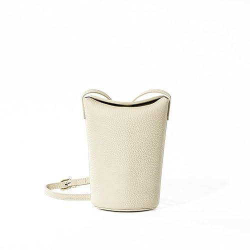 Damen-Umhängetasche aus echtem Leder, leichte Handtasche, modisch, weich, geprägtes Leder, weiß, 11CM L × 9CM W × 19CM H Damen-Umhängetasche aus echtem Leder, leichte Handtasche, modisch, weich, geprägtes Leder, weiß, 11CM L × 9CM W × 19CM H von Generisch