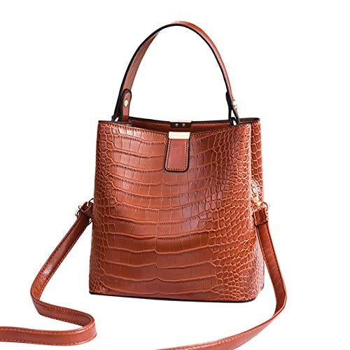 Damen-Umhängetasche einfarbige Handtaschen Männer Umhängetaschen (Coffee, One Size) von Generisch